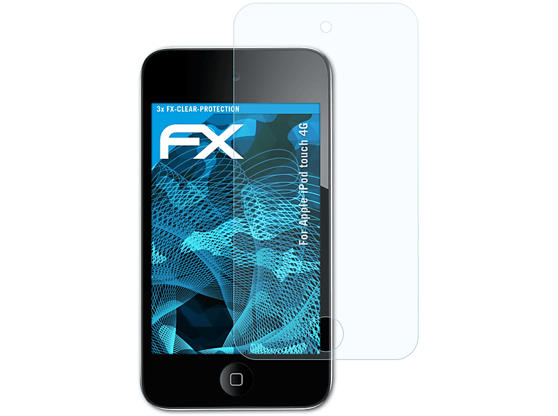 ATFOLIX 4G) FX-Clear Displayschutz(für 3x iPod Apple touch