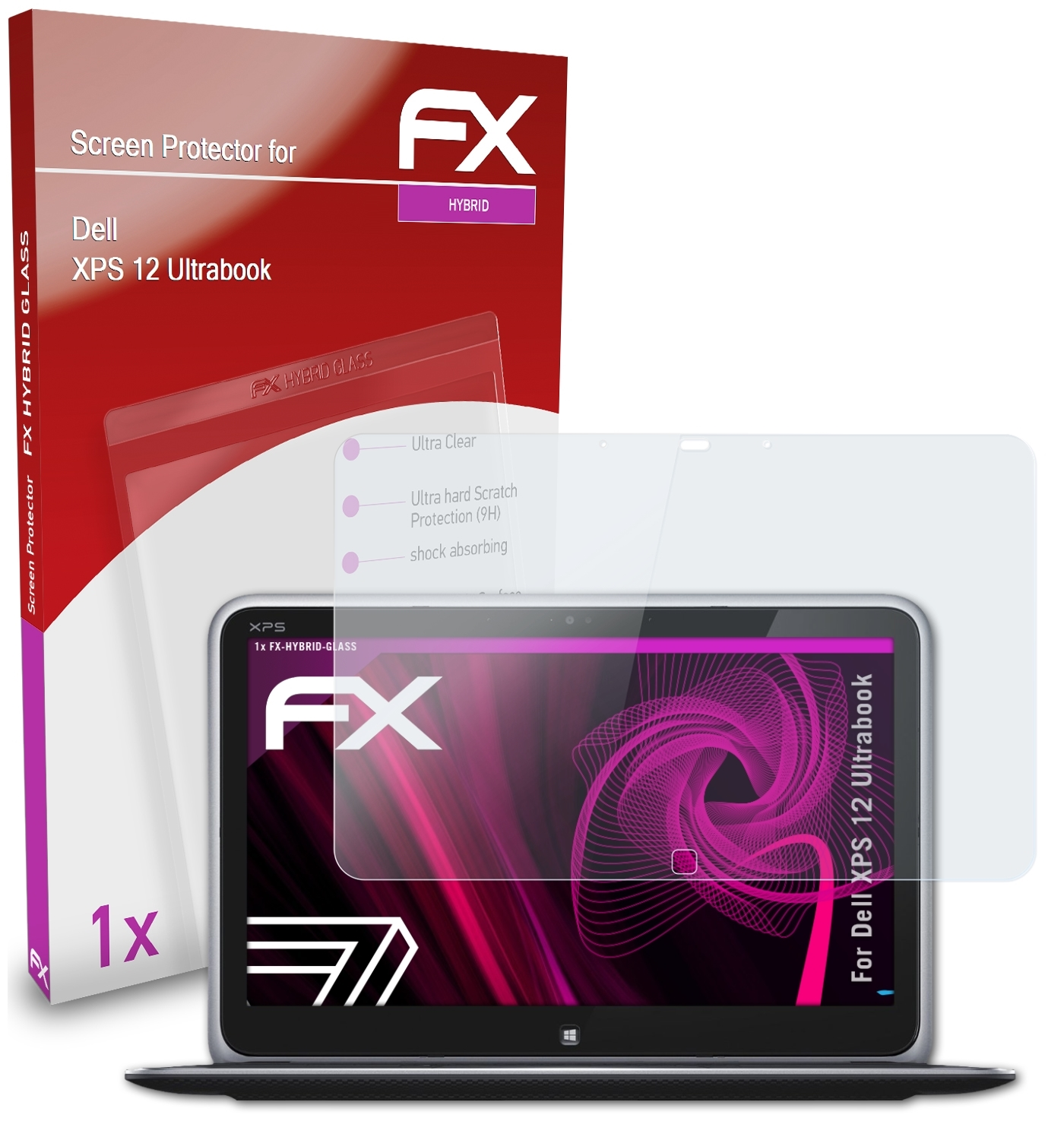 12 FX-Hybrid-Glass Dell XPS Schutzglas(für Ultrabook) ATFOLIX