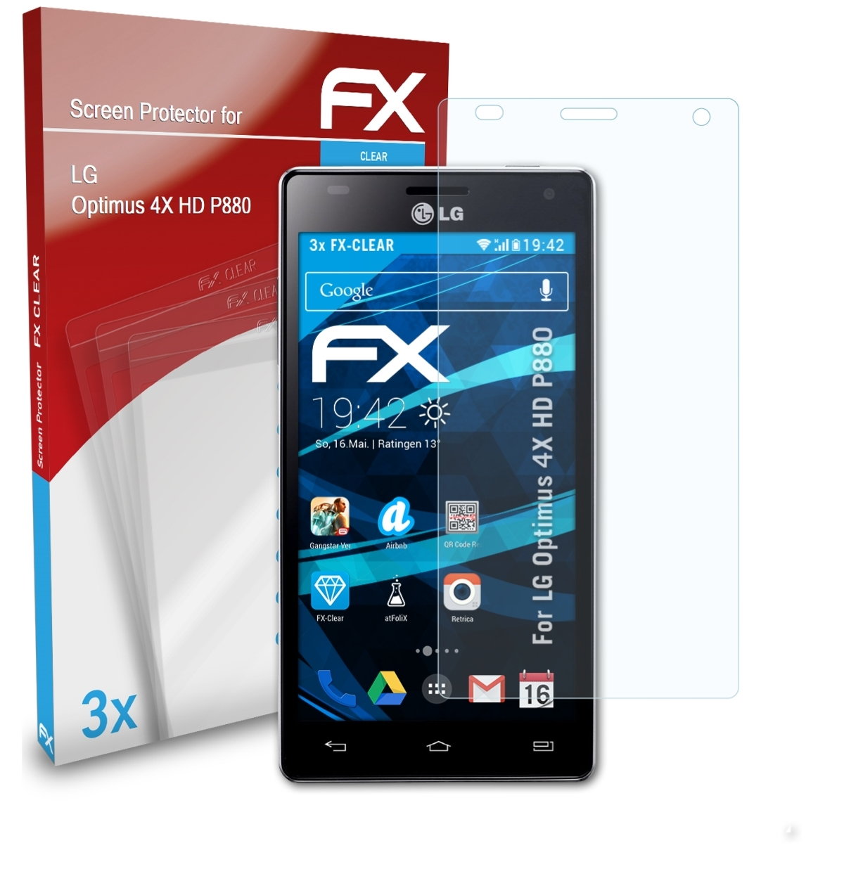 ATFOLIX 3x Optimus (P880)) Displayschutz(für HD FX-Clear LG 4X
