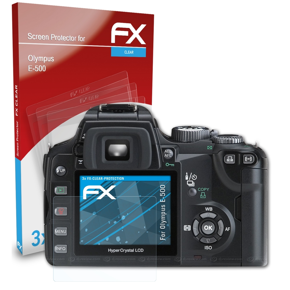 ATFOLIX 3x FX-Clear Displayschutz(für Olympus E-500)