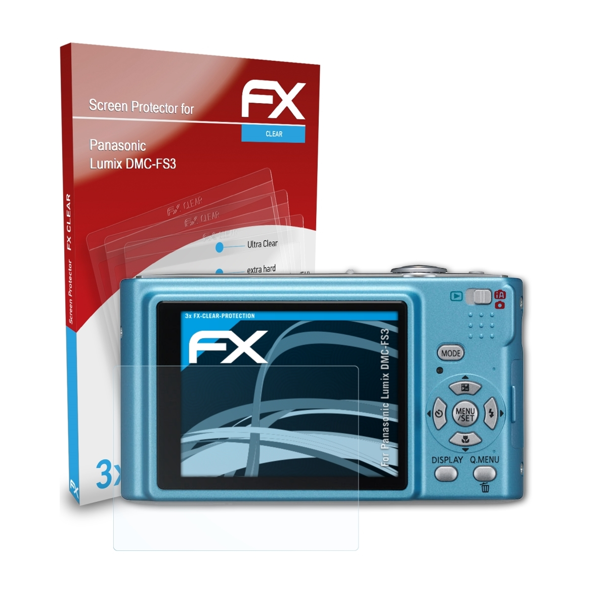 Displayschutz(für Lumix FX-Clear 3x DMC-FS3) ATFOLIX Panasonic