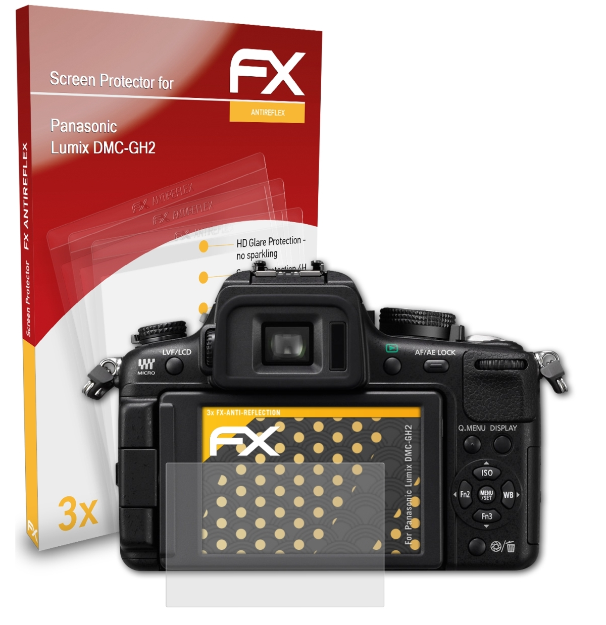 Lumix DMC-GH2) Panasonic 3x ATFOLIX Displayschutz(für FX-Antireflex