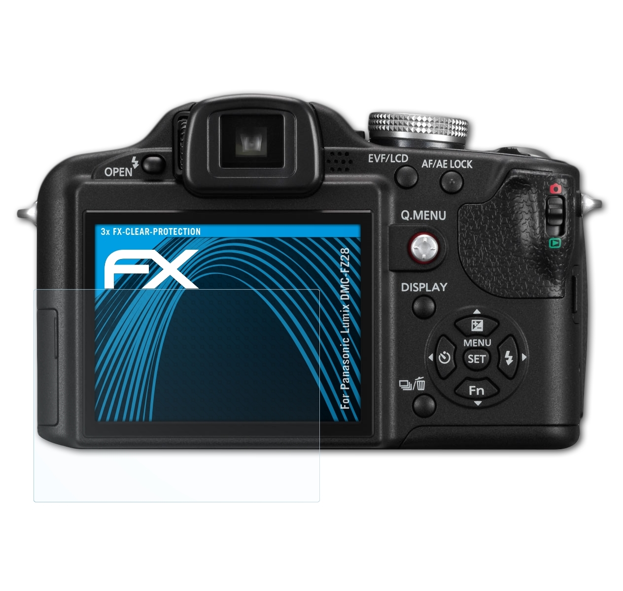 ATFOLIX Lumix FX-Clear Panasonic Displayschutz(für DMC-FZ28) 3x