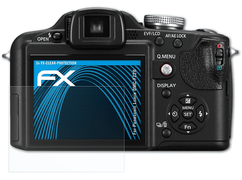 ATFOLIX Lumix FX-Clear Panasonic Displayschutz(für DMC-FZ28) 3x