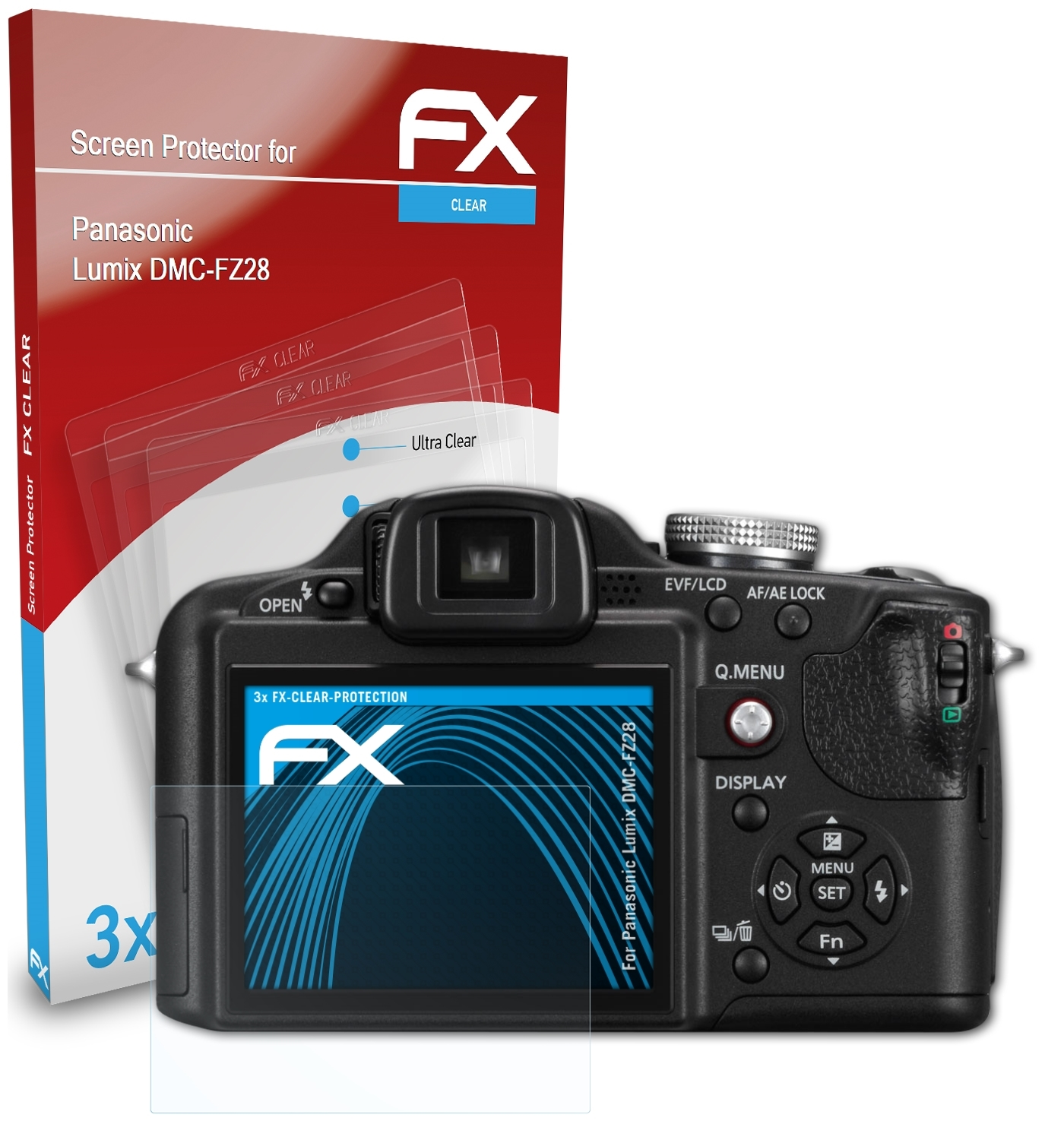 Displayschutz(für Panasonic FX-Clear 3x ATFOLIX Lumix DMC-FZ28)