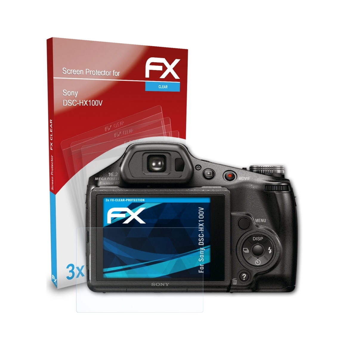 3x FX-Clear Sony ATFOLIX DSC-HX100V) Displayschutz(für