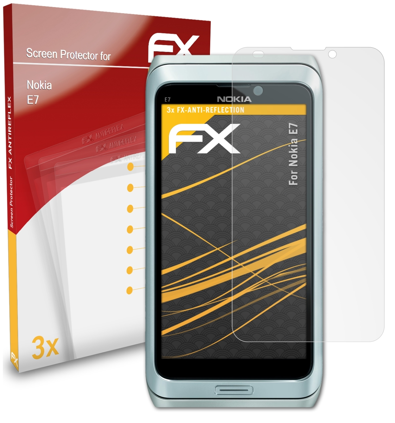 E7) 3x Nokia FX-Antireflex ATFOLIX Displayschutz(für
