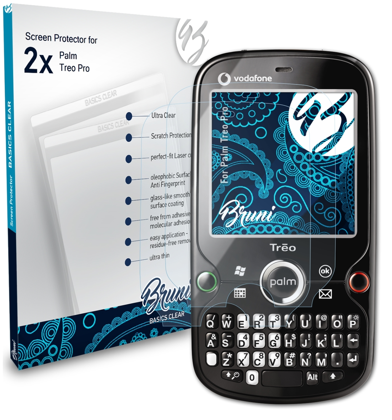 BRUNI 2x Basics-Clear Schutzfolie(für Treo Pro) Palm