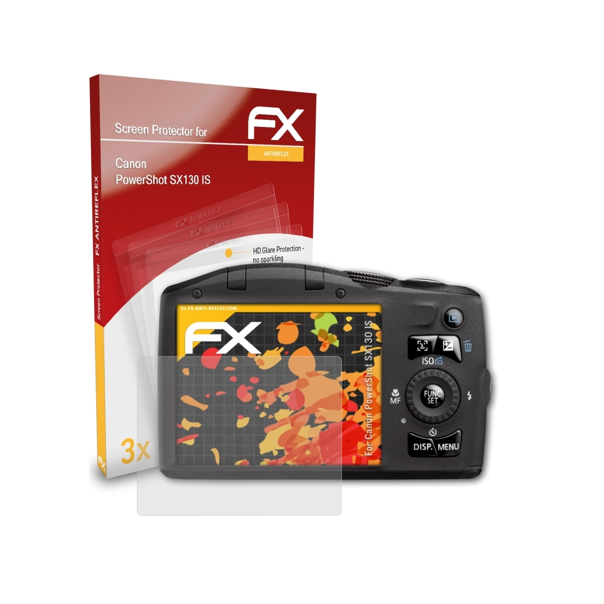 3x FX-Antireflex Displayschutz(für PowerShot SX130 IS) Canon ATFOLIX