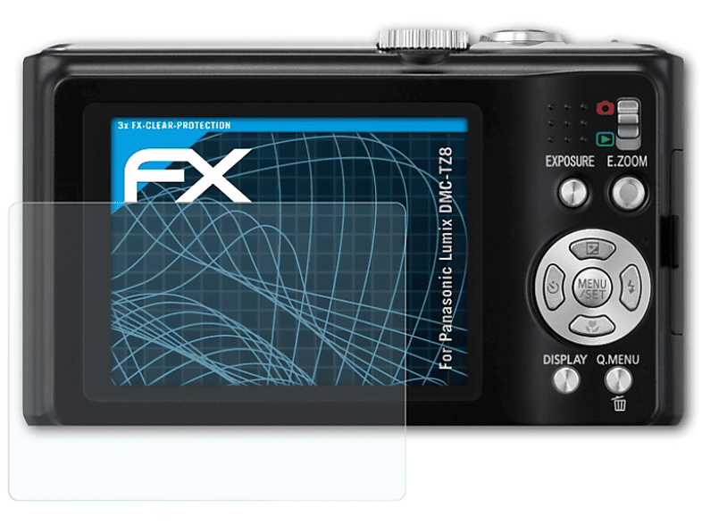 ATFOLIX 3x FX-Clear Displayschutz(für Lumix Panasonic DMC-TZ8)
