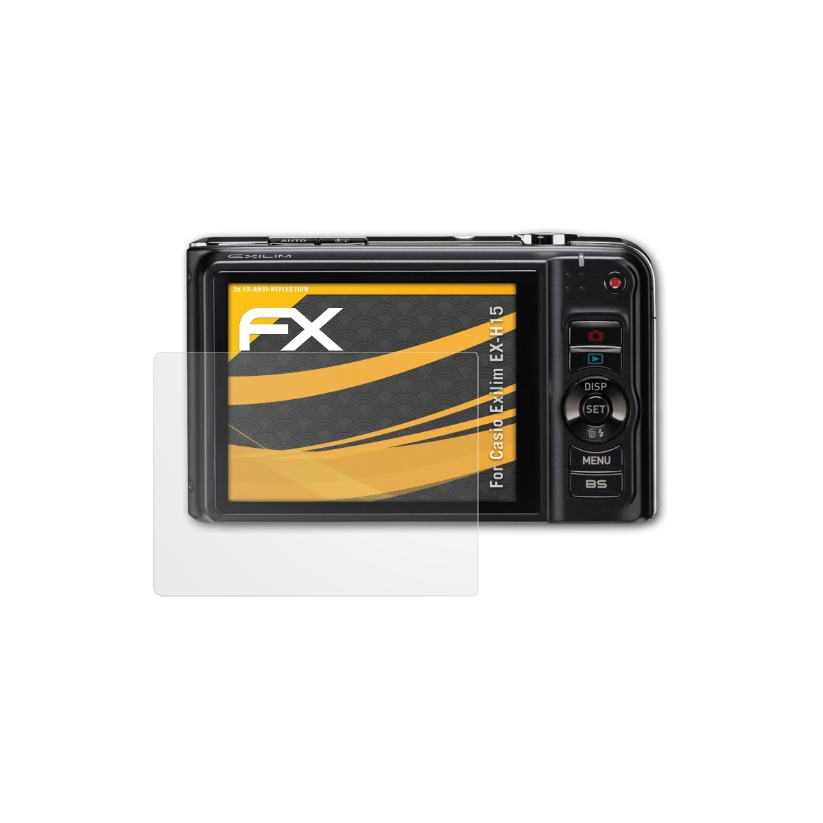 Casio 3x Displayschutz(für ATFOLIX EX-H15) Exilim FX-Antireflex
