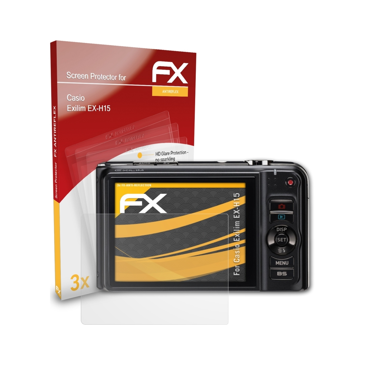 ATFOLIX 3x FX-Antireflex Displayschutz(für Casio EX-H15) Exilim
