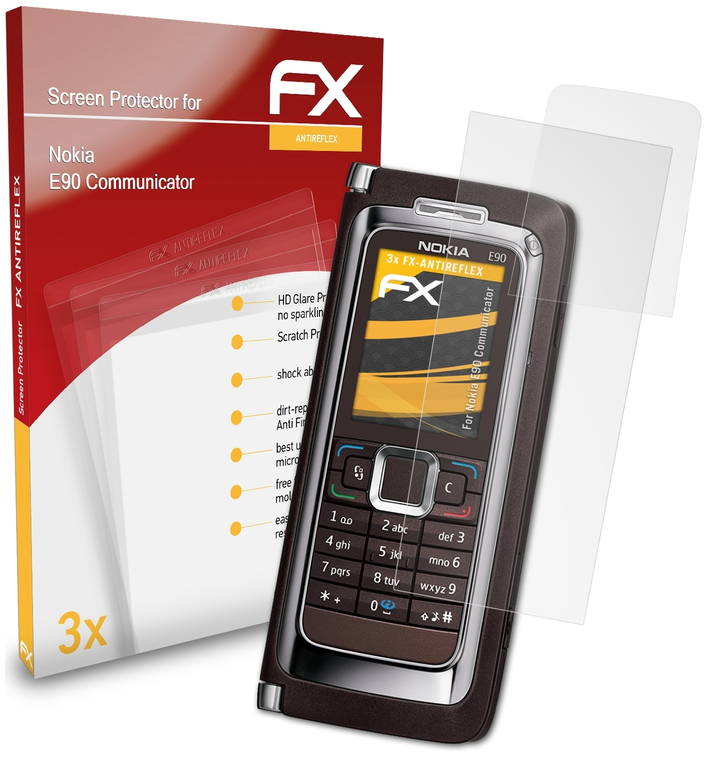 ATFOLIX FX-Antireflex Communicator) E90 Nokia Displayschutz(für 3x