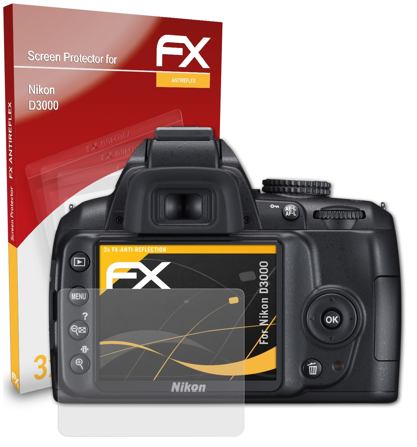 D3000) FX-Antireflex Nikon 3x ATFOLIX Displayschutz(für