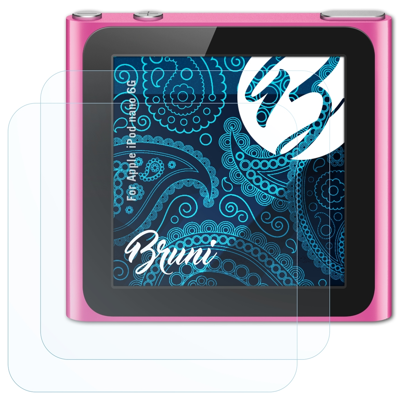 2x 6G) BRUNI Apple iPod Schutzfolie(für Basics-Clear nano