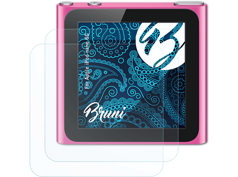 nano 6G) Apple BRUNI Basics-Clear Schutzfolie(für iPod 2x