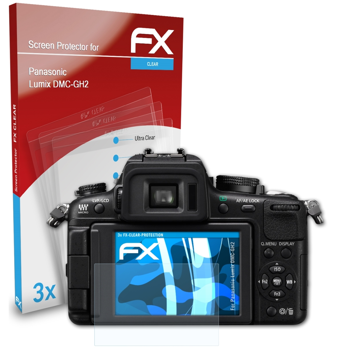 ATFOLIX 3x FX-Clear Lumix Displayschutz(für Panasonic DMC-GH2)