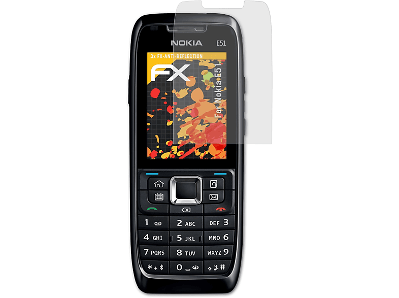FX-Antireflex 3x E51) ATFOLIX Displayschutz(für Nokia