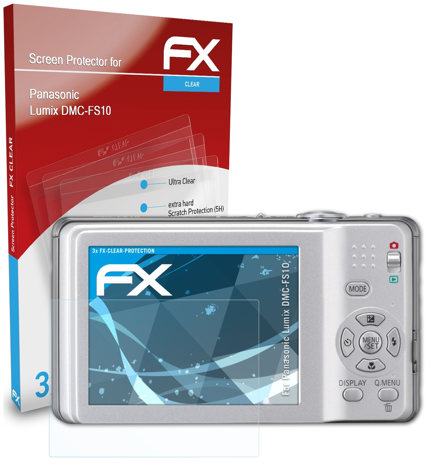 ATFOLIX 3x FX-Clear Displayschutz(für Panasonic DMC-FS10) Lumix