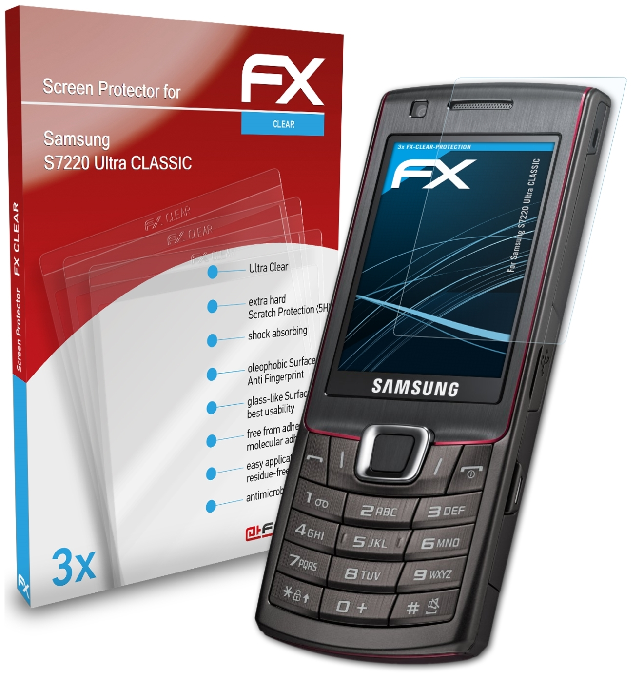 FX-Clear S7220 Samsung Ultra ATFOLIX 3x Displayschutz(für CLASSIC)