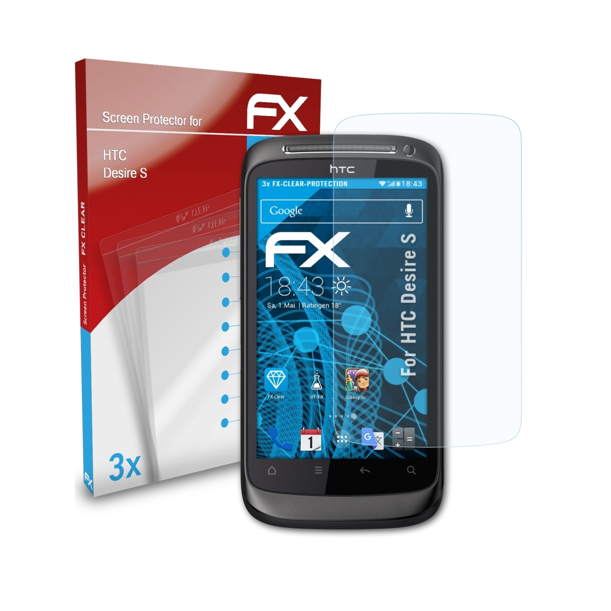 Desire ATFOLIX FX-Clear Displayschutz(für HTC 3x S)