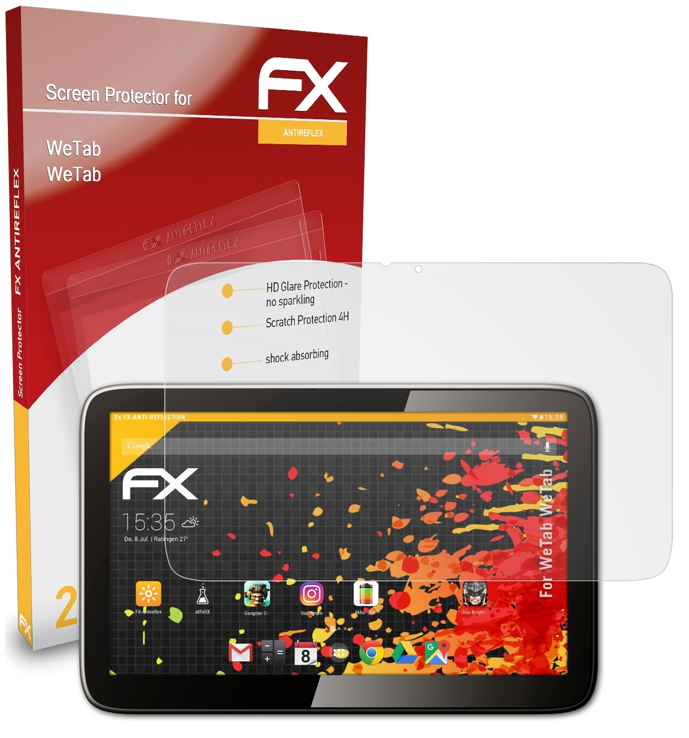 ATFOLIX 2x FX-Antireflex Displayschutz(für WeTab WeTab)