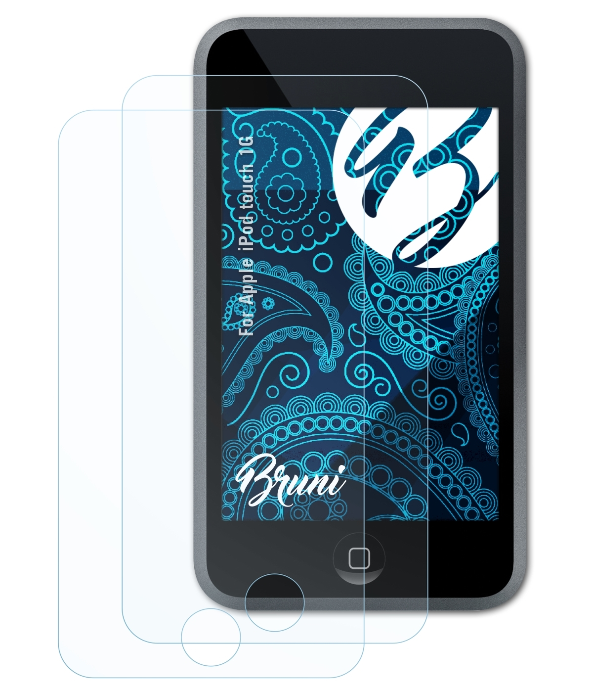 BRUNI 2x 1G) Apple Basics-Clear Schutzfolie(für touch iPod