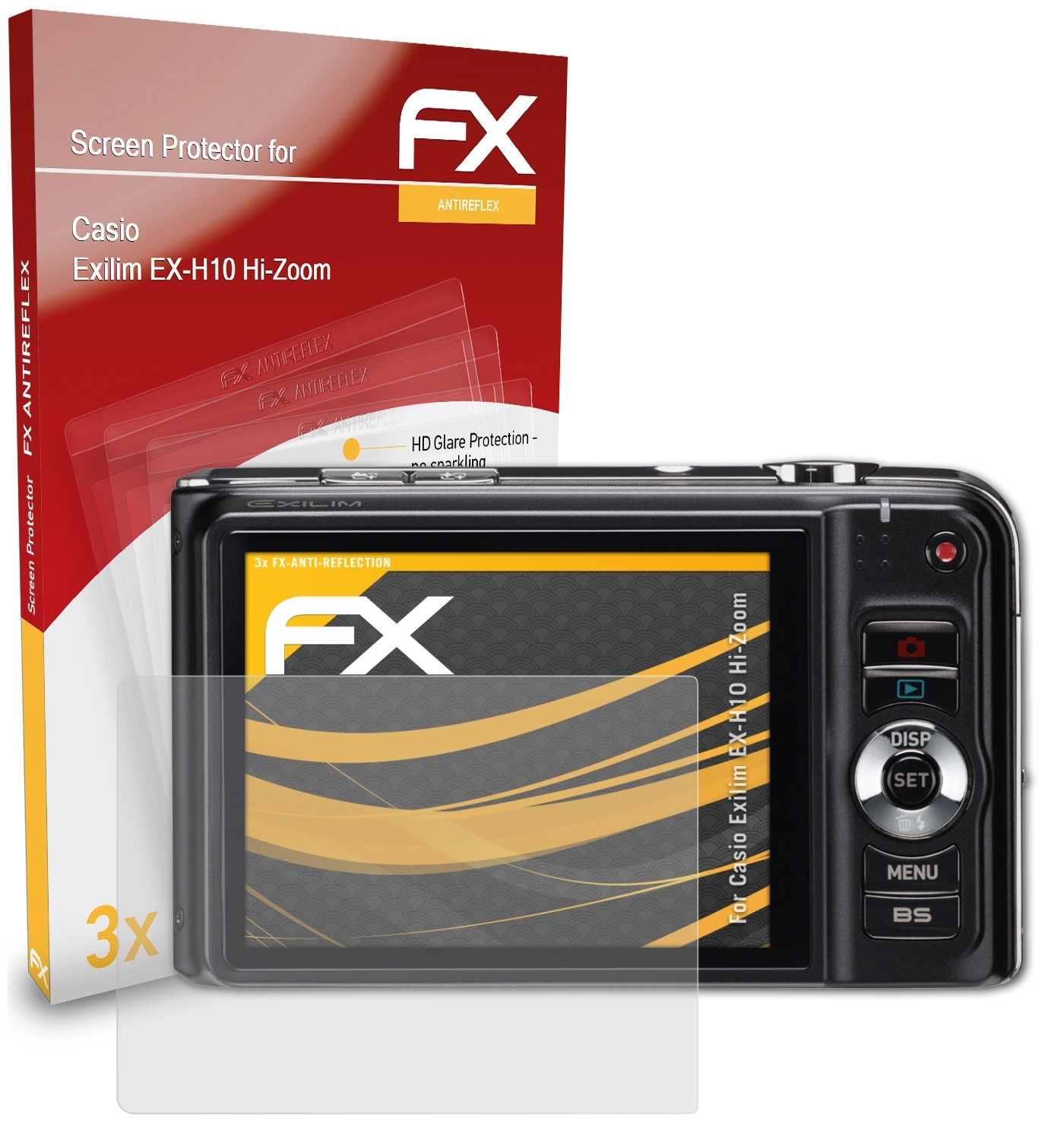 ATFOLIX 3x FX-Antireflex Displayschutz(für Casio Exilim EX-H10 Hi-Zoom)