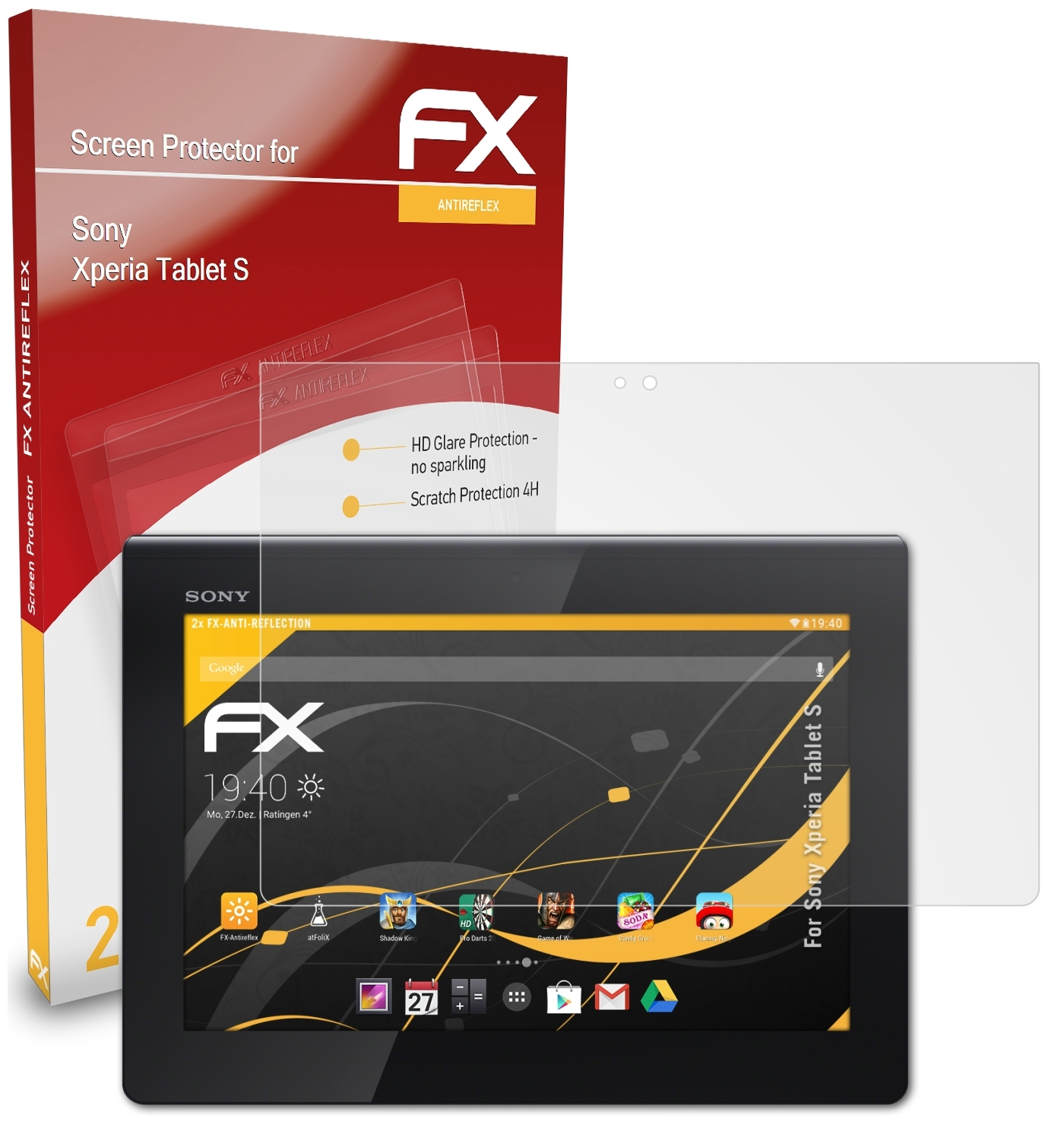 FX-Antireflex Xperia Tablet Displayschutz(für S) 2x Sony ATFOLIX