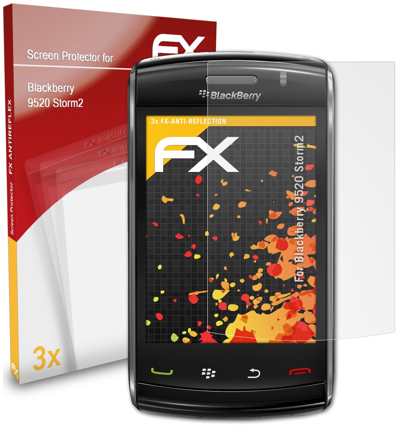 ATFOLIX 3x FX-Antireflex Displayschutz(für Blackberry 9520 Storm2)