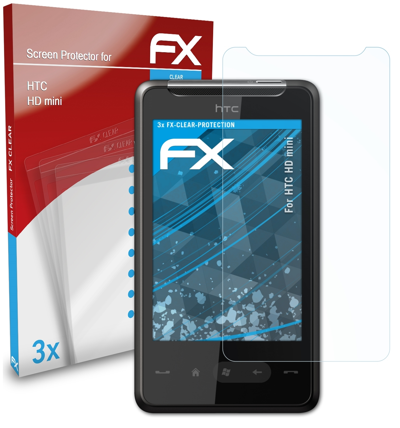 HD ATFOLIX mini) FX-Clear 3x HTC Displayschutz(für