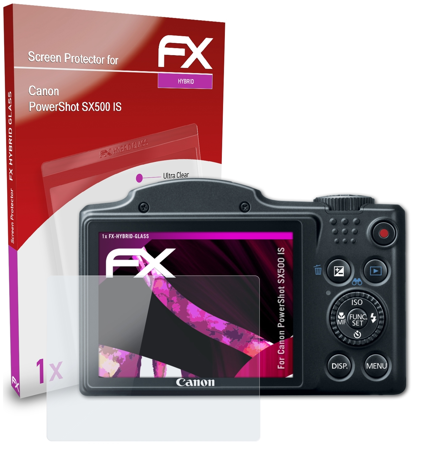 SX500 IS) Schutzglas(für ATFOLIX PowerShot FX-Hybrid-Glass Canon