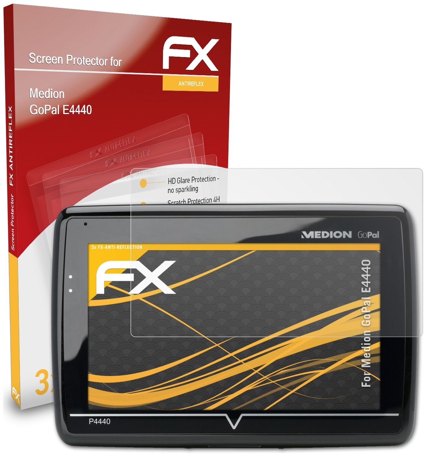 ATFOLIX 3x Medion FX-Antireflex Displayschutz(für GoPal E4440)