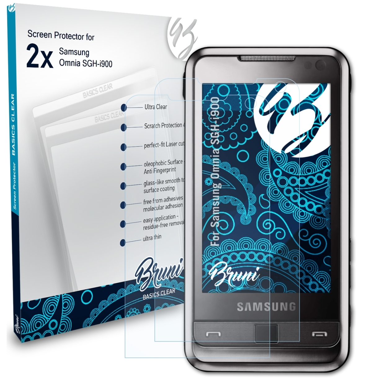 Schutzfolie(für BRUNI Samsung Basics-Clear (SGH-i900)) Omnia 2x