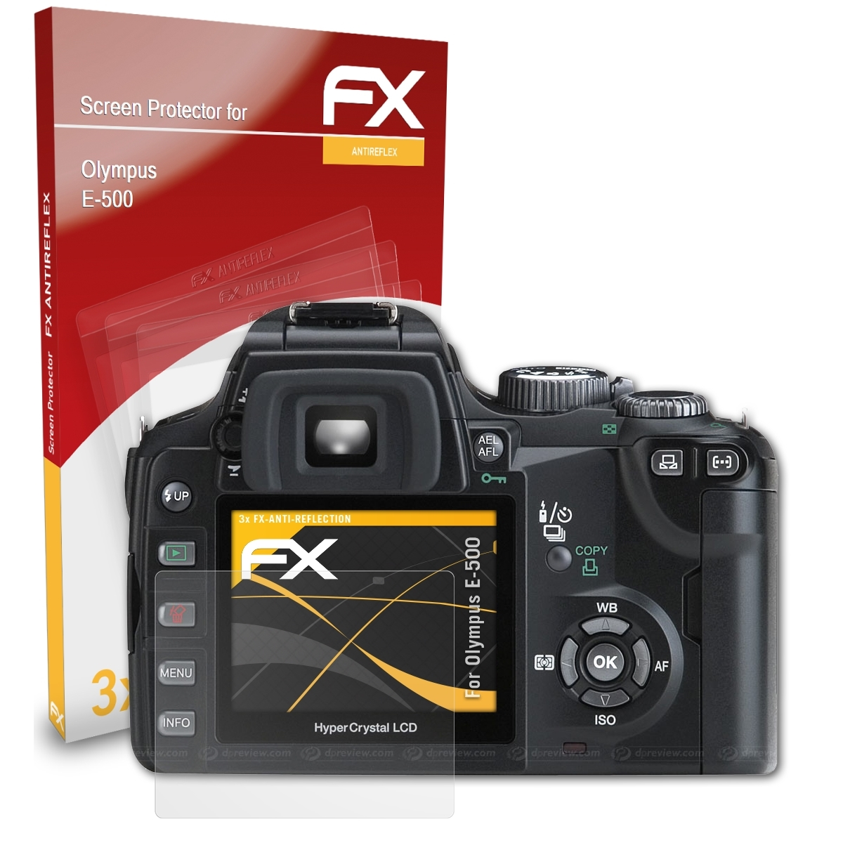 ATFOLIX 3x FX-Antireflex Displayschutz(für E-500) Olympus