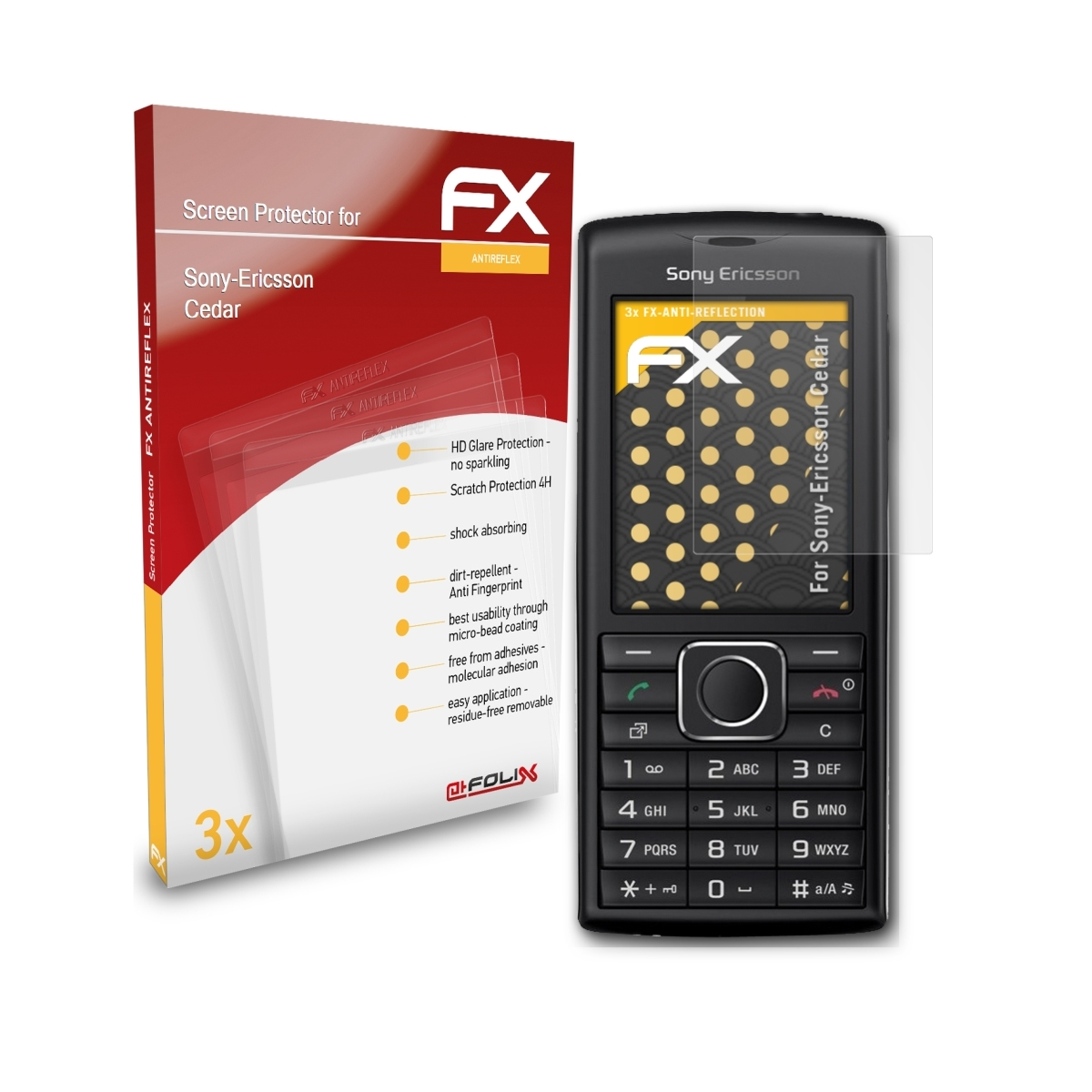 Cedar) 3x FX-Antireflex ATFOLIX Sony-Ericsson Displayschutz(für