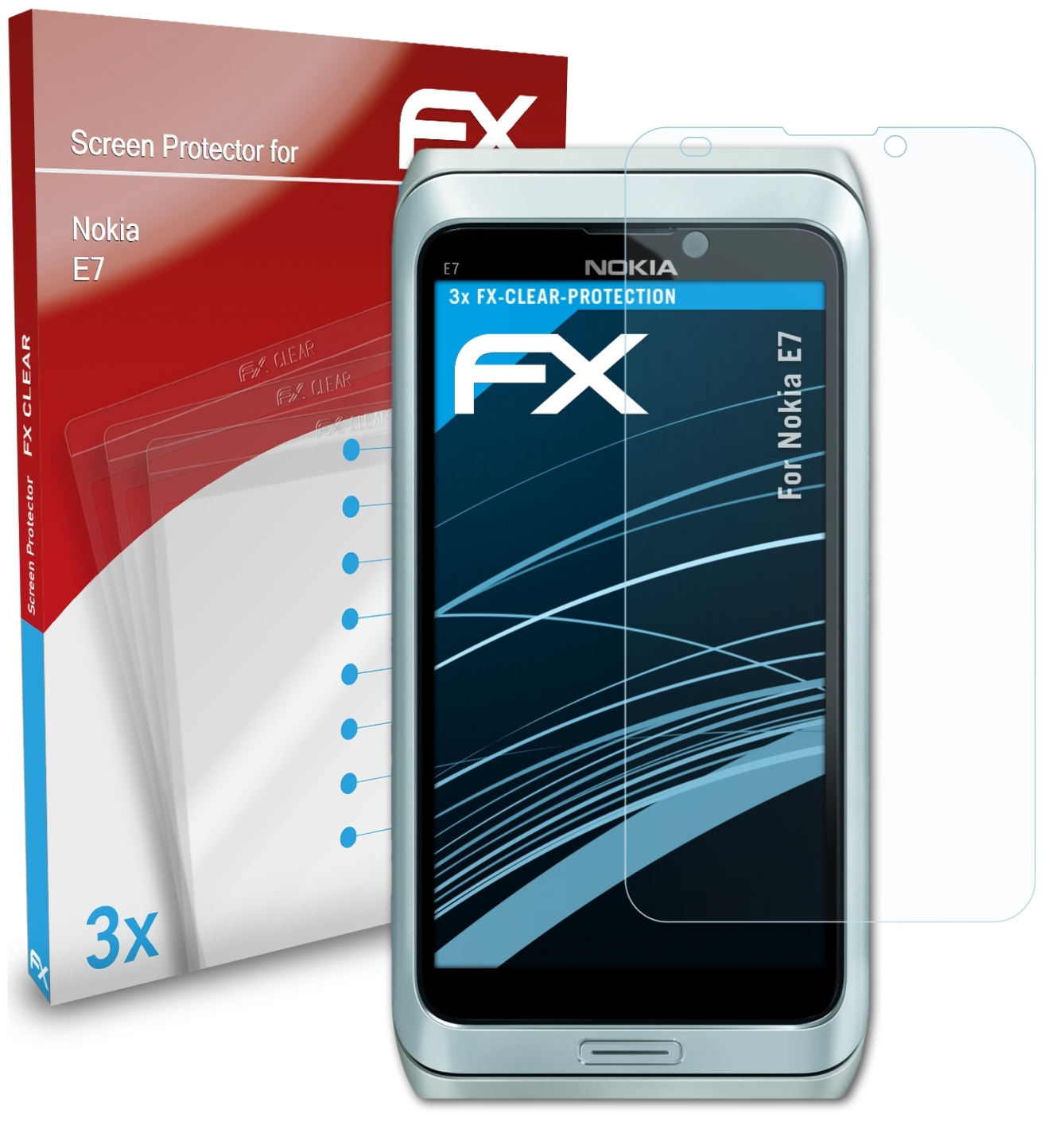 E7) Nokia ATFOLIX FX-Clear 3x Displayschutz(für