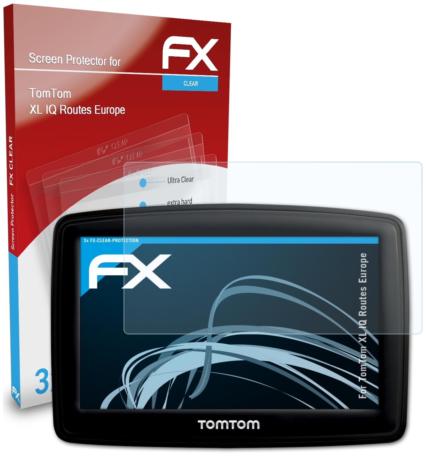 Displayschutz(für 3x ATFOLIX TomTom IQ Europe) XL Routes FX-Clear