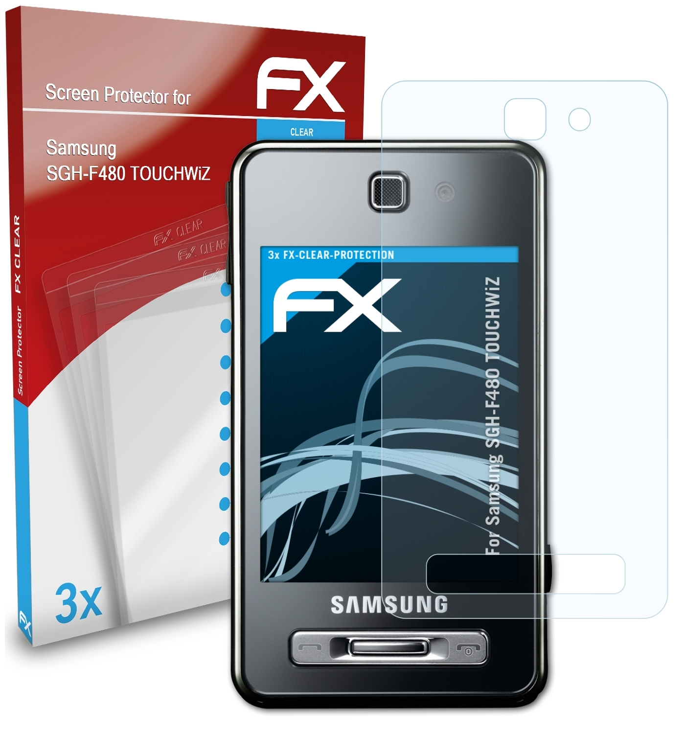 ATFOLIX 3x FX-Clear Displayschutz(für TOUCHWiZ) SGH-F480 Samsung