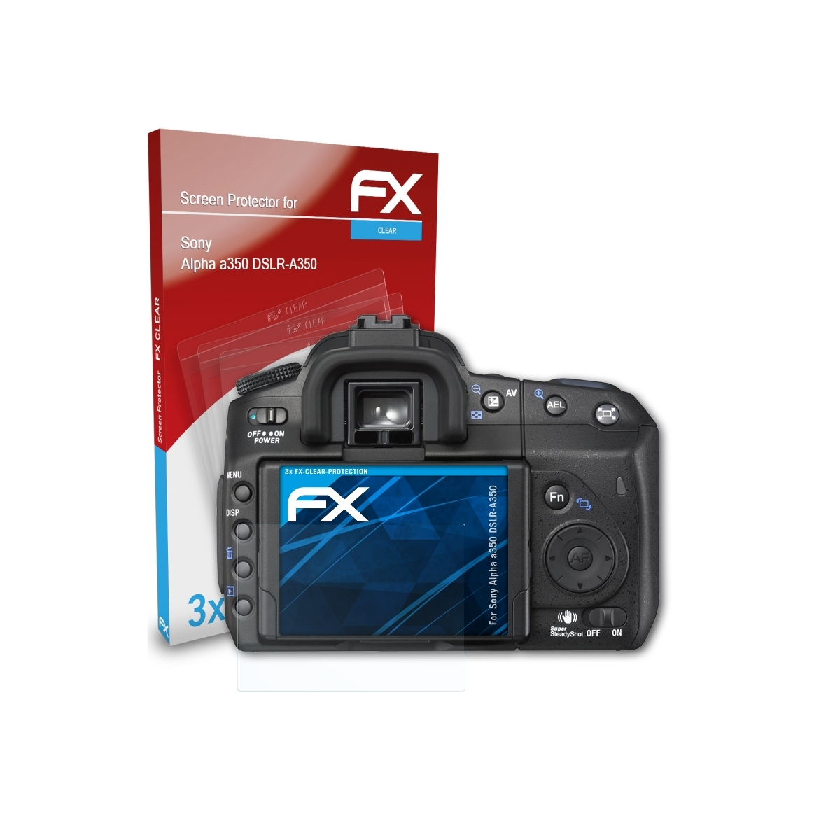 ATFOLIX 3x FX-Clear Displayschutz(für Sony Alpha a350 (DSLR-A350))
