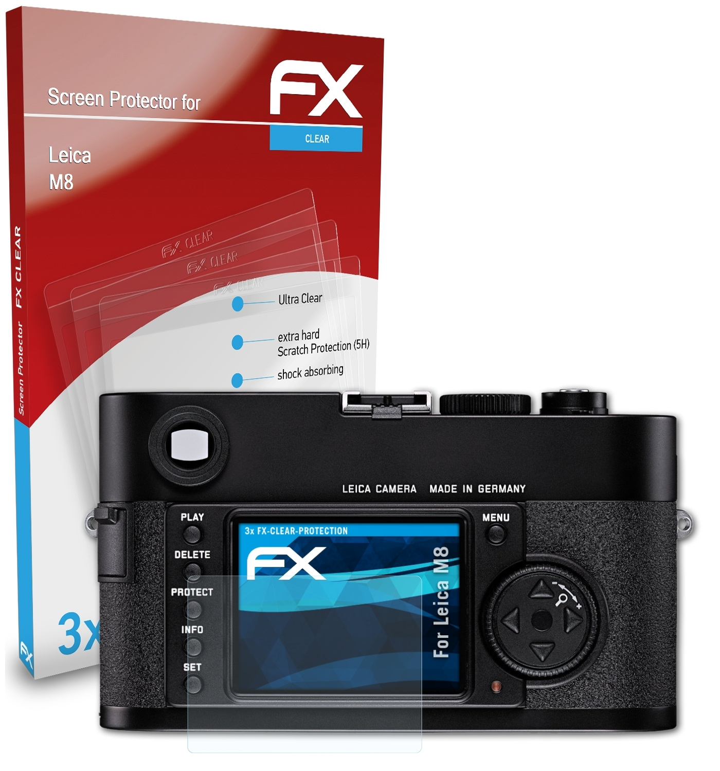 Displayschutz(für 3x FX-Clear Leica ATFOLIX M8)