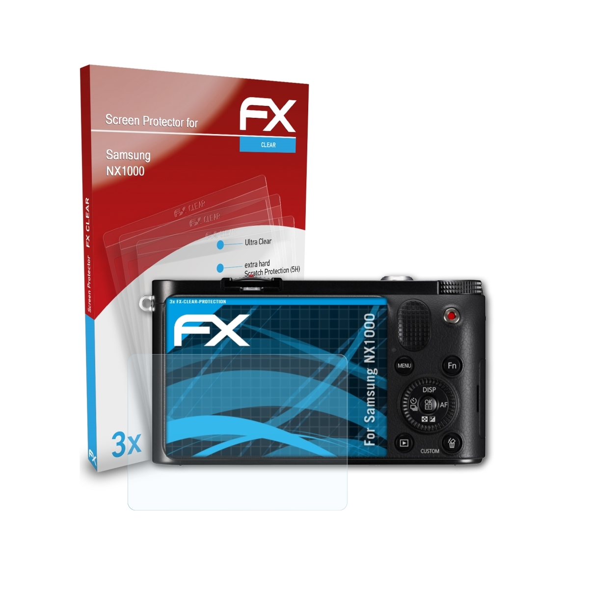 FX-Clear Displayschutz(für 3x ATFOLIX Samsung NX1000)