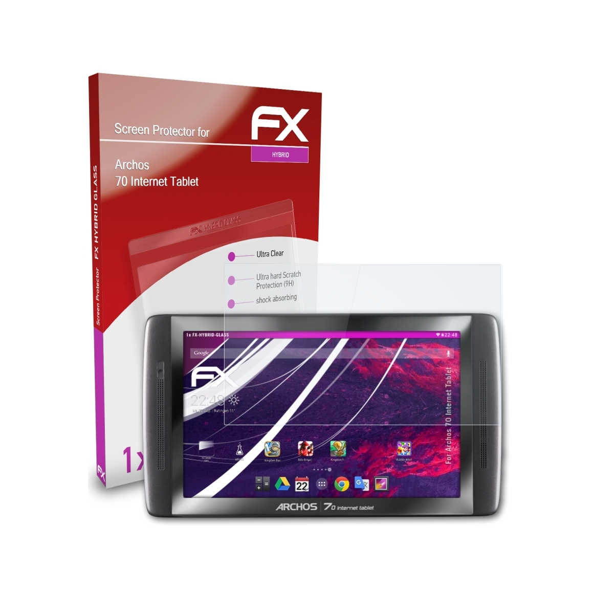 ATFOLIX FX-Hybrid-Glass Schutzglas(für Archos 70 Tablet) Internet