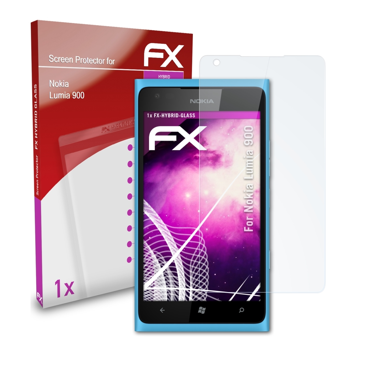 Nokia ATFOLIX FX-Hybrid-Glass Lumia 900) Schutzglas(für