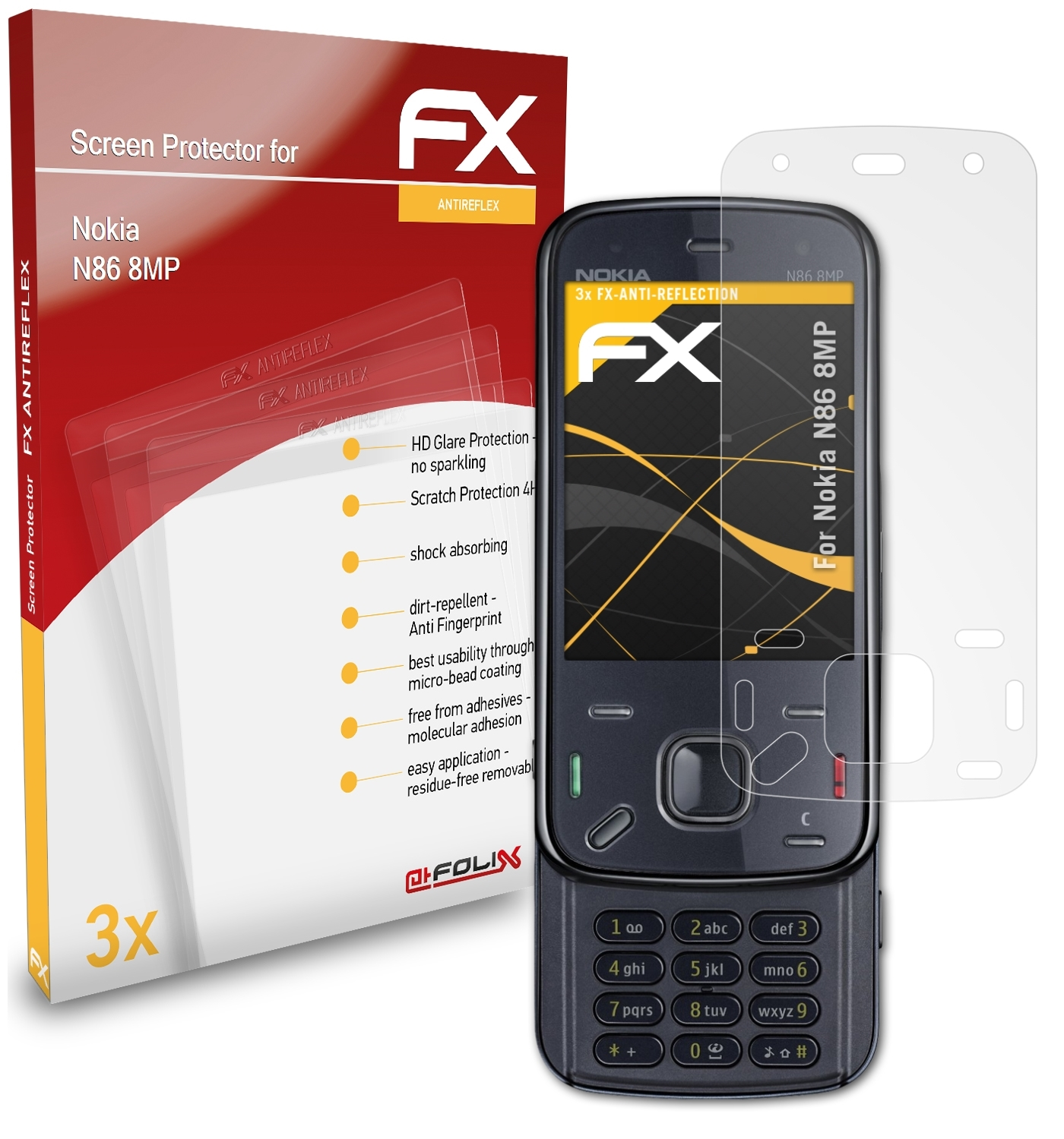 FX-Antireflex N86 Nokia Displayschutz(für ATFOLIX 3x 8MP)