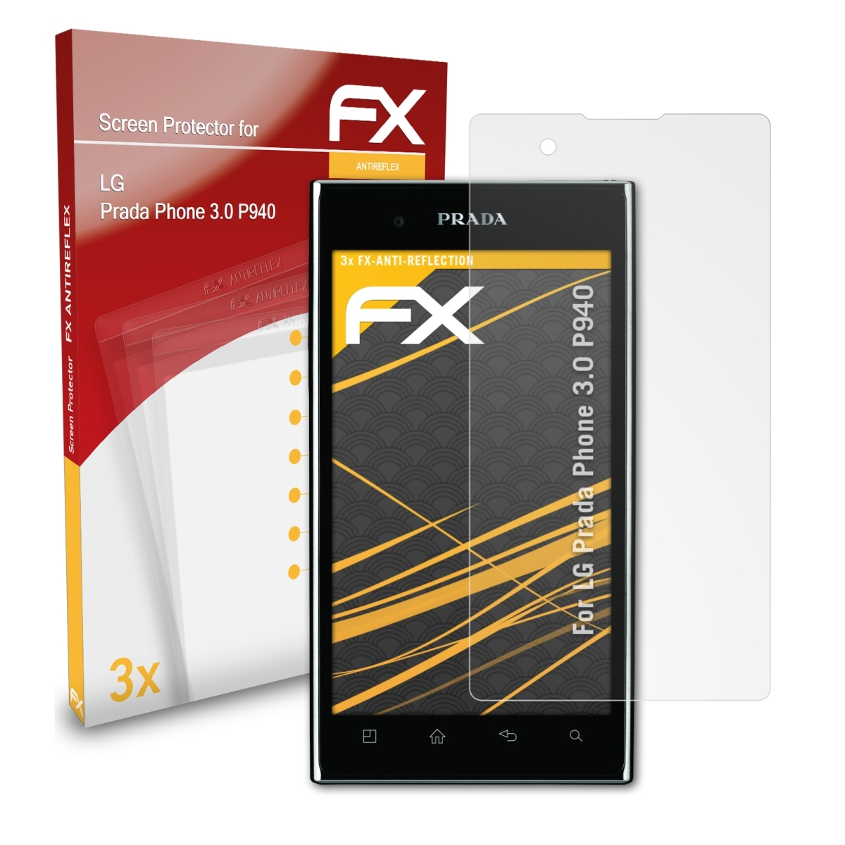 (P940)) ATFOLIX FX-Antireflex Displayschutz(für Prada Phone 3.0 3x LG