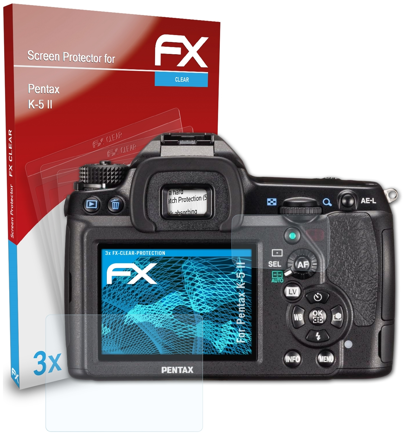 3x II) ATFOLIX Displayschutz(für Pentax FX-Clear K-5