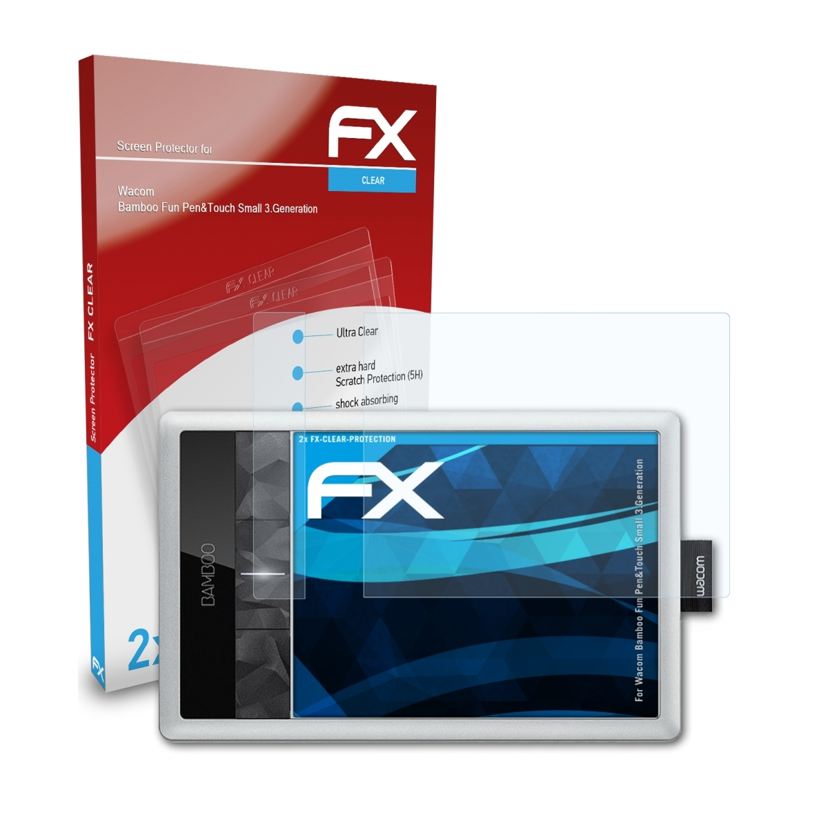 Fun Small Pen&Touch ATFOLIX 2x (3.Generation)) FX-Clear Bamboo Displayschutz(für Wacom
