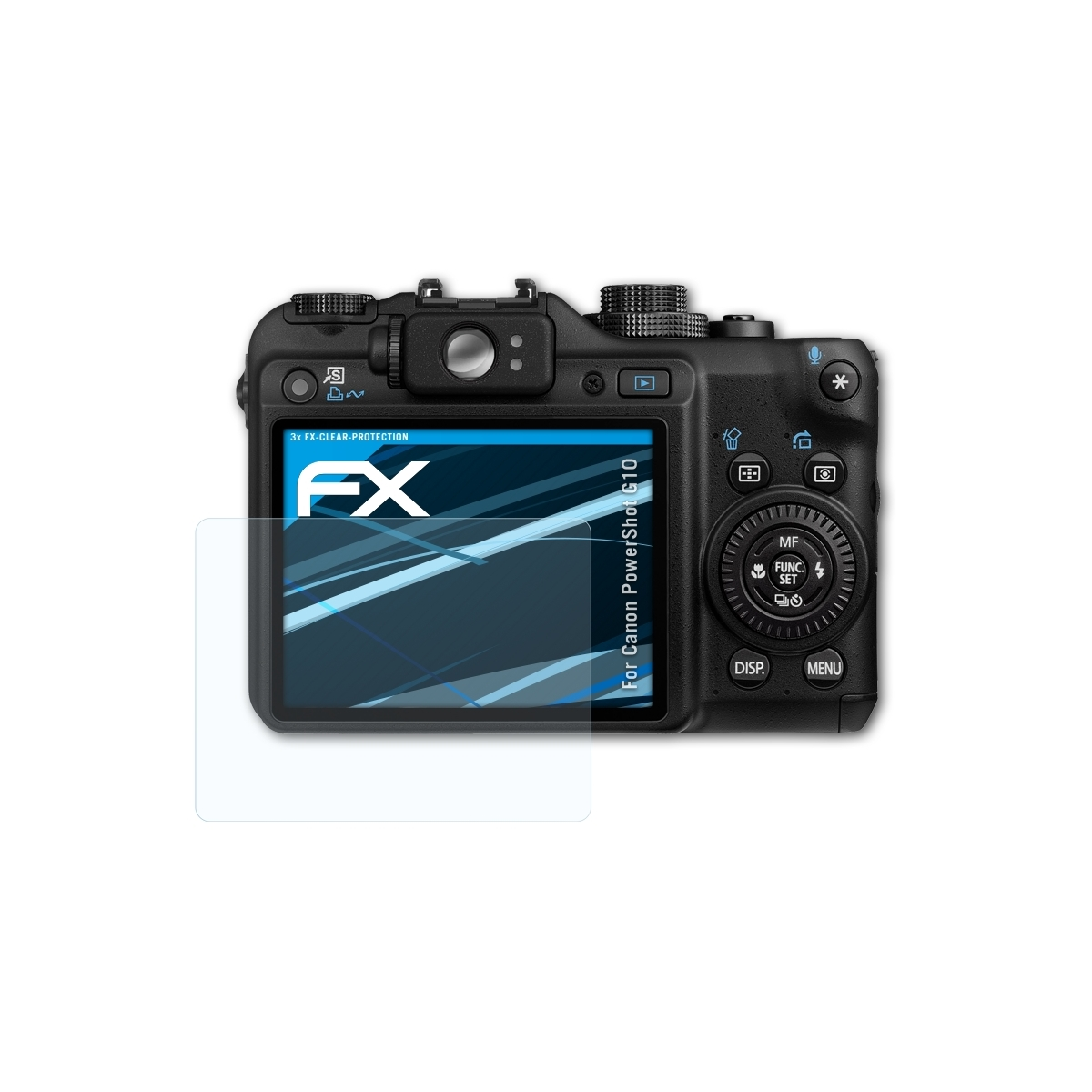 ATFOLIX FX-Clear 3x Canon G10) PowerShot Displayschutz(für