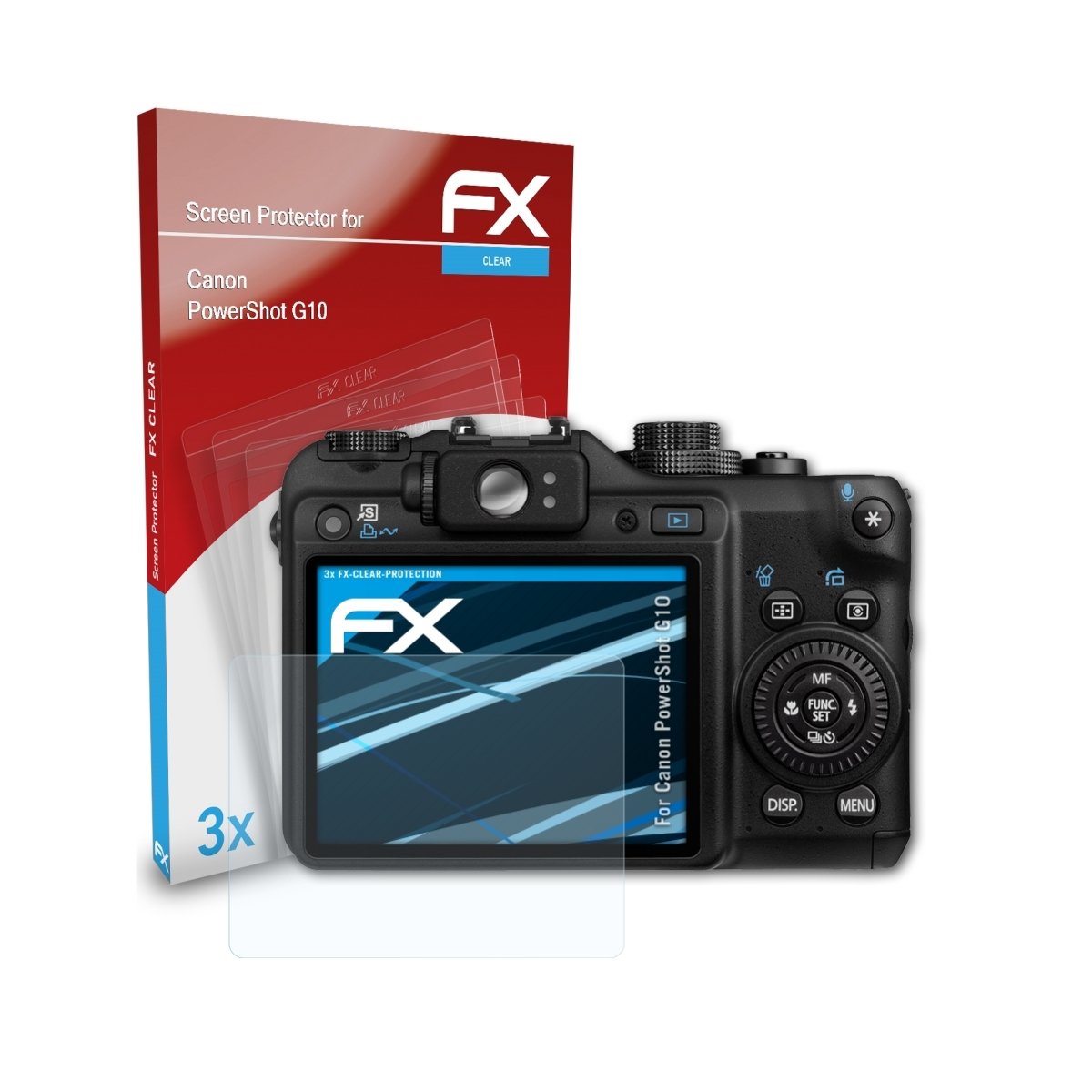 ATFOLIX 3x FX-Clear PowerShot G10) Displayschutz(für Canon